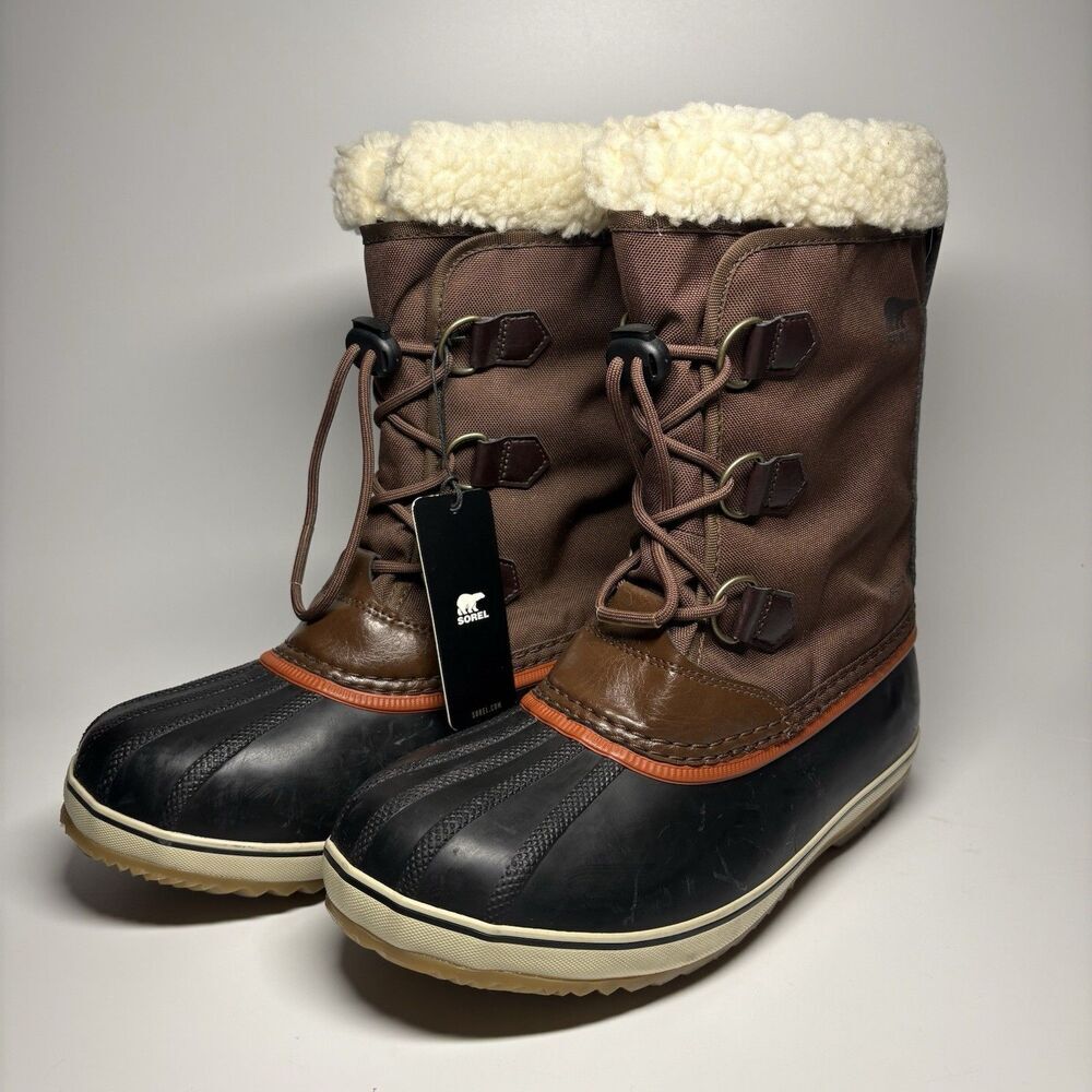 Sorel Yoot Pac Brown Rubber Waterproof Winter Snow Rain Boots Big Kids Youth 7
